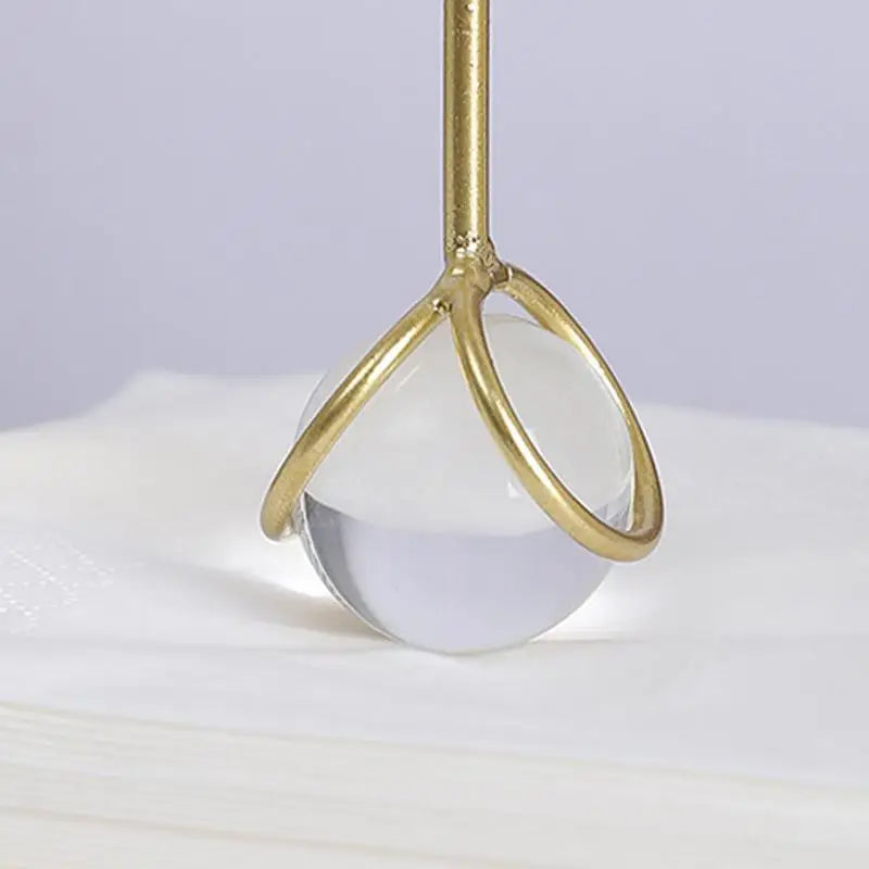 Napkin Rack Tissue Dispenser Light Luxury Crystal Ball Metal Tissue Holder Paper Napkin Serviette Rack Dispenser for Kitchen