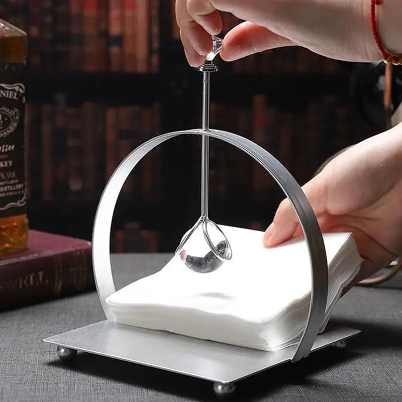 Napkin Rack Tissue Dispenser Light Luxury Crystal Ball Metal Tissue Holder Paper Napkin Serviette Rack Dispenser for Kitchen